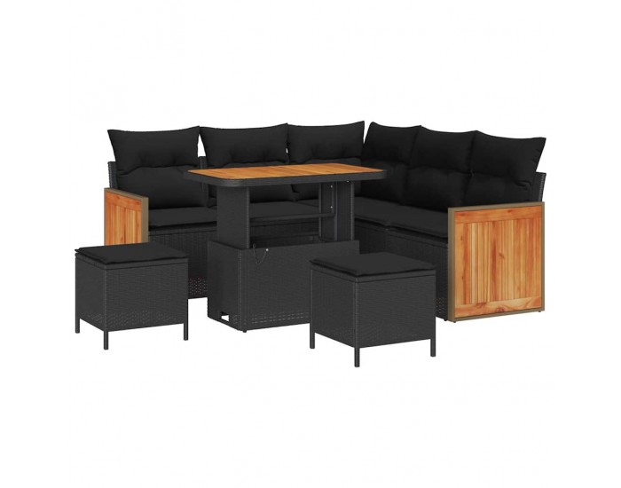 Sonata H Градински Софа Комплект 8 pcs Черно 90 x 55 x 71 cm