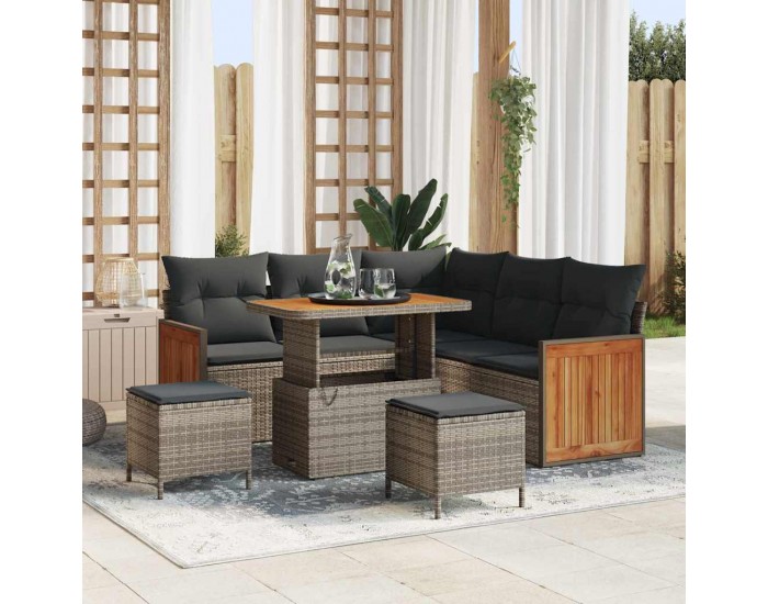 Sonata H Градински Софа Комплект с възглавница 8 pcs Сив 90 x 55 x 71 cm