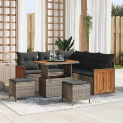 Sonata H Градински Софа Комплект с възглавница 8 pcs Сив 90 x 55 x 71 cm - Canapele și bănci de grădină