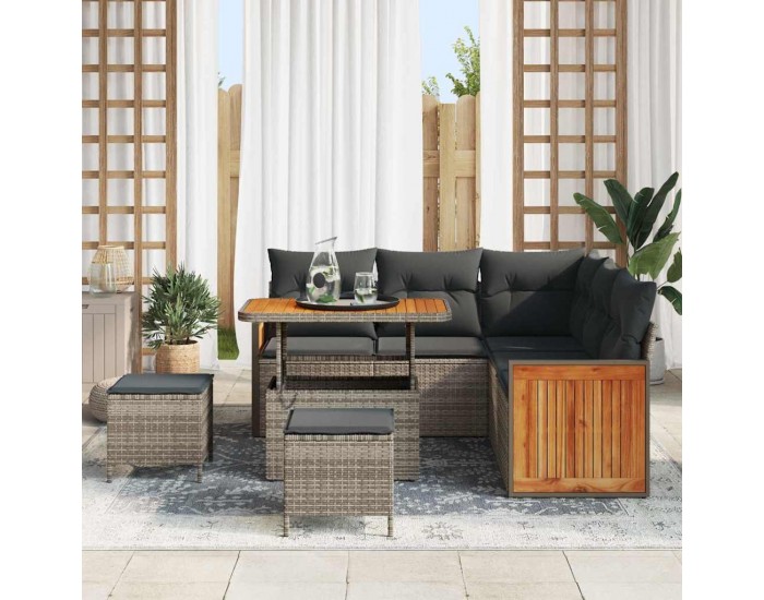 Sonata H Градински Софа Комплект с възглавница 8 pcs Сив 90 x 55 x 71 cm