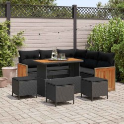 Sonata H Градински Софа Комплект 9 pcs Черно 110 x 55 x 71 см - Canapele și bănci de grădină