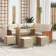 Sonata H Градински Софа Комплект 9 pcs бежово и кремаво 110 x 55 x 71 см