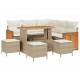 Sonata H Градински Софа Комплект 9 pcs бежово и кремаво 110 x 55 x 71 см