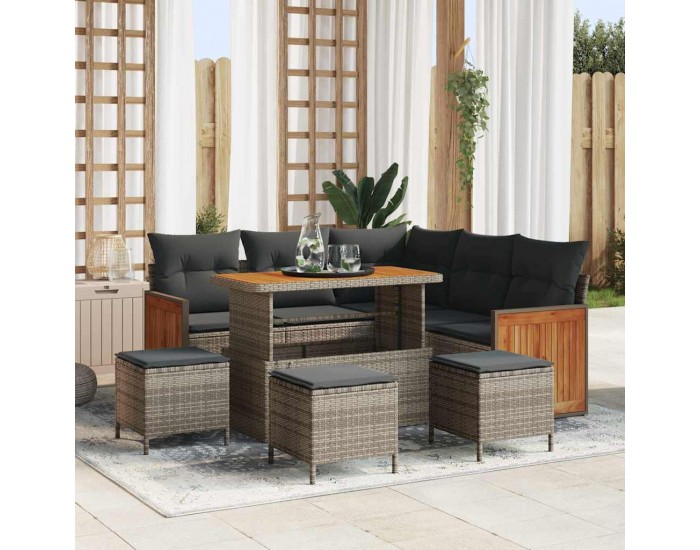 Sonata H Градински Софа Комплект 9 pcs Сив 110 x 55 x 71 см