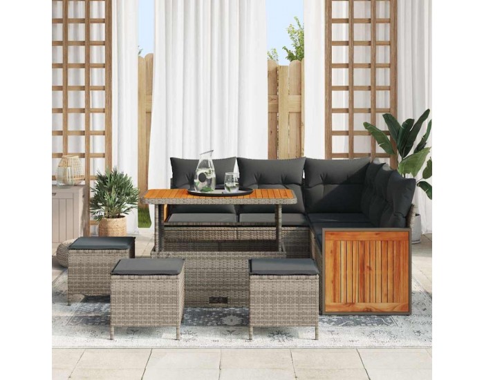 Sonata H Градински Софа Комплект 9 pcs Сив 110 x 55 x 71 см