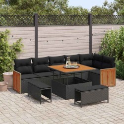 Sonata H Градински Софа Комплект 9 pcs Черно 100 x 100 x 71 cm - Canapele și bănci de grădină