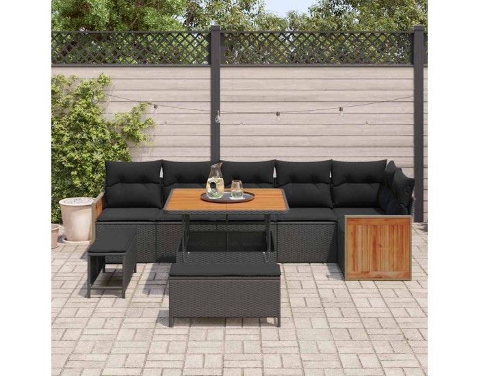 Sonata H Градински Софа Комплект 9 pcs Черно 100 x 100 x 71 cm