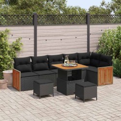 Sonata H Градински Софа Комплект 9 pcs Черно 80 x 80 x 71 cm - Canapele și bănci de grădină