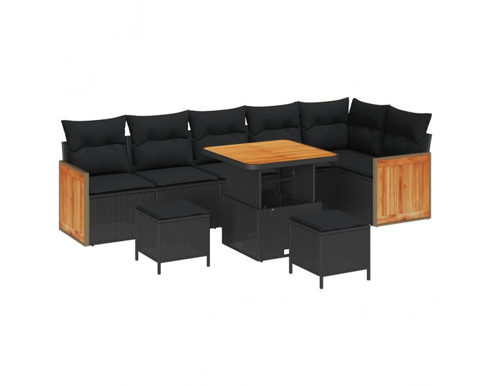 Sonata H Градински Софа Комплект 9 pcs Черно 80 x 80 x 71 cm