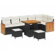 Sonata H Градински Софа Комплект 9 pcs Черно и кремаво 80 x 80 x 71 cm