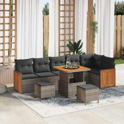 Sonata H Градински Софа Комплект с възглавница 9 pcs Сив 80 x 80 x 71 cm - Canapele și bănci de grădină