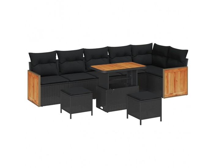 Sonata H Градински Софа Комплект 9 pcs Черно 90 x 55 x 71 cm