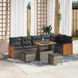 Sonata H Градински Софа Комплект с възглавница 9 pcs Сив 90 x 55 x 71 cm - Canapele și bănci de grădină