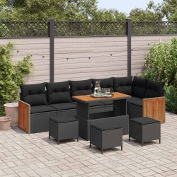Sonata H Градински Софа Комплект 10 pcs Черно 110 x 55 x 71 см - Canapele și bănci de grădină
