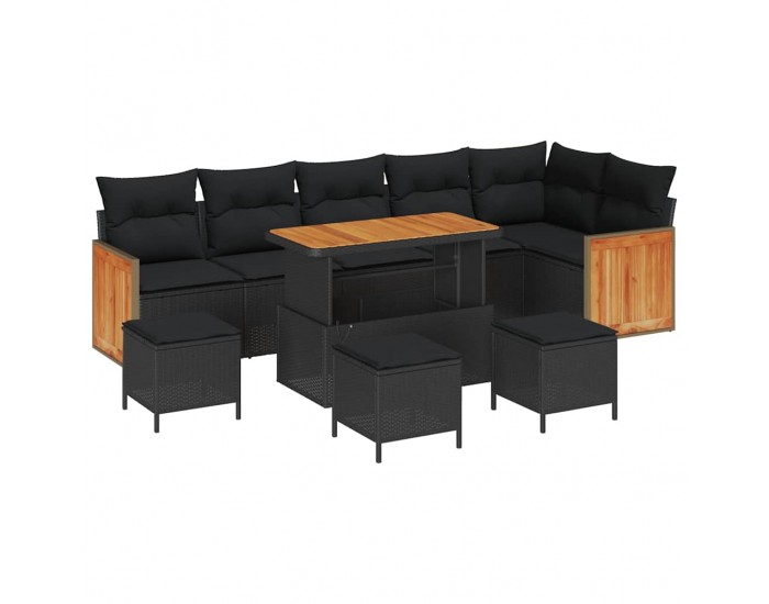 Sonata H Градински Софа Комплект 10 pcs Черно 110 x 55 x 71 см