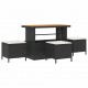 Sonata H Градински Софа Комплект 10 pcs Черно и кремаво 110 x 55 x 71 см