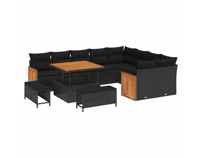 Sonata H Градински Софа Комплект 12 pcs Черно 100 x 100 x 71 cm