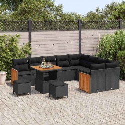 Sonata H Градински Софа Комплект 12 pcs Черно 80 x 80 x 71 cm - Canapele și bănci de grădină