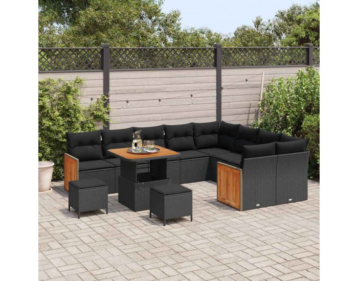 Sonata H Градински Софа Комплект 12 pcs Черно 80 x 80 x 71 cm