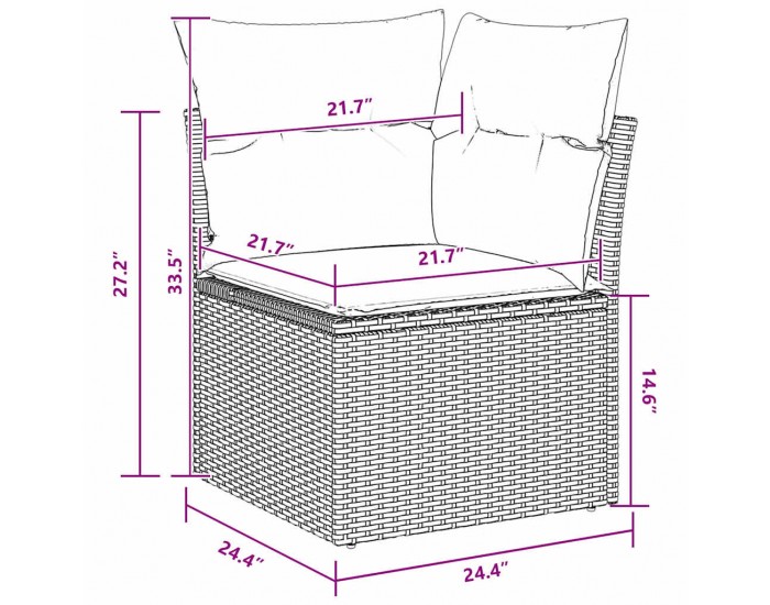 Sonata H Градински Софа Комплект 12 pcs Черно 80 x 80 x 71 cm