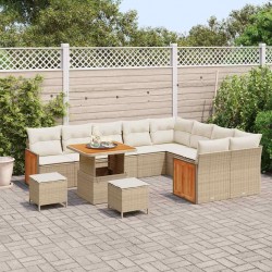 Sonata H Градински Софа Комплект 12 pcs бежово и кремаво 80 x 80 x 71 cm - Canapele și bănci de grădină