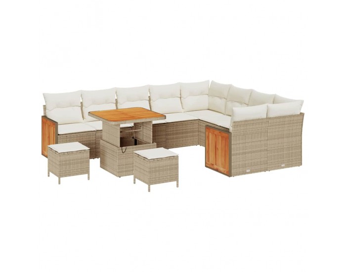 Sonata H Градински Софа Комплект 12 pcs бежово и кремаво 80 x 80 x 71 cm