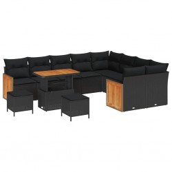 Sonata H Градински Софа Комплект 12 pcs Черно 90 x 55 x 71 cm - Canapele și bănci de grădină