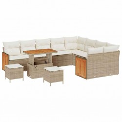 Sonata H Градински Софа Комплект 12 pcs бежово и кремаво 90 x 55 x 71 cm - Canapele și bănci de grădină