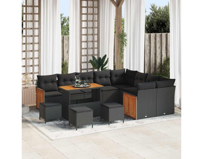 Sonata H Градински Софа Комплект 13 pcs Черно 110 x 55 x 71 см