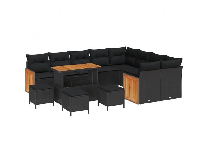 Sonata H Градински Софа Комплект 13 pcs Черно 110 x 55 x 71 см