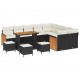 Sonata H Градински Софа Комплект 13 pcs Черно и кремаво 110 x 55 x 71 см