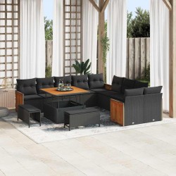 Sonata H Градински Софа Комплект 13 pcs Черно 100 x 100 x 71 cm - Canapele și bănci de grădină