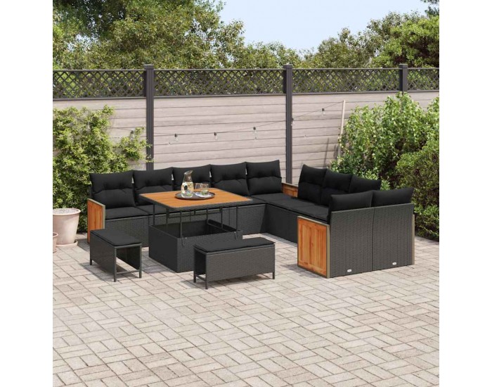 Sonata H Градински Софа Комплект 13 pcs Черно 100 x 100 x 71 cm