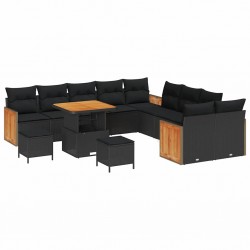 Sonata H Градински Софа Комплект 13 pcs Черно 80 x 80 x 71 cm - Canapele și bănci de grădină