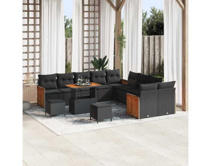 Sonata H Градински Софа Комплект 13 pcs Черно 90 x 55 x 71 cm