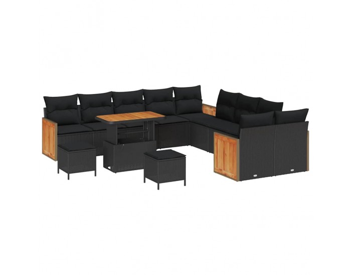Sonata H Градински Софа Комплект 13 pcs Черно 90 x 55 x 71 cm