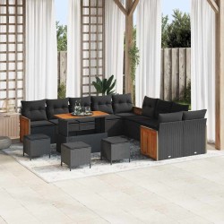 Sonata H Градински Софа Комплект 14 pcs Черно 110 x 55 x 71 см - Canapele și bănci de grădină