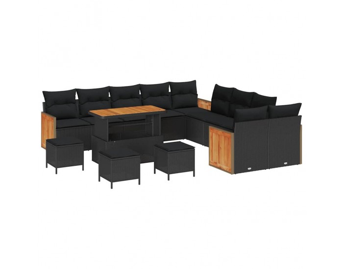 Sonata H Градински Софа Комплект 14 pcs Черно 110 x 55 x 71 см
