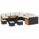 Sonata H Градински Софа Комплект 14 pcs Черно и кремаво 110 x 55 x 71 см
