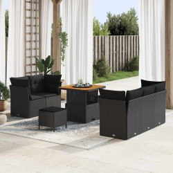 Sonata H Градински Софа Комплект 8 pcs Черно 80 x 80 x 71 cm - Canapele și bănci de grădină