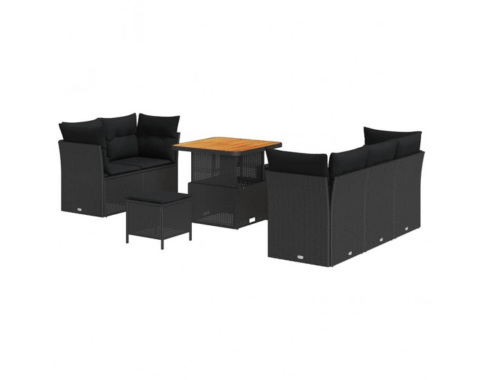 Sonata H Градински Софа Комплект 8 pcs Черно 80 x 80 x 71 cm