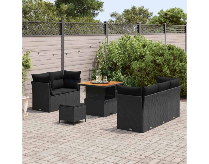 Sonata H Градински Софа Комплект 8 pcs Черно 80 x 80 x 71 cm