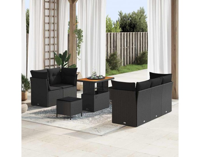 Sonata H Градински Софа Комплект 8 pcs Черно 90 x 55 x 71 cm