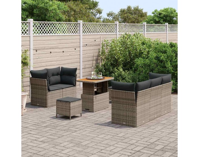 Sonata H Градински Софа Комплект с възглавница 8 pcs Сив 90 x 55 x 71 cm