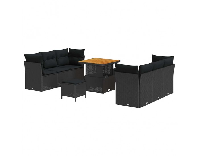 Sonata H Градински Софа Комплект 9 pcs Черно 80 x 80 x 71 cm