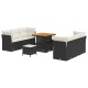 Sonata Set de canapele pentru grădină 9 pcs Negru și Crem poliratan