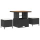 Sonata Set de canapele pentru grădină 9 pcs Negru și Crem poliratan