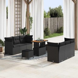 Sonata H Градински Софа Комплект 9 pcs Черно 90 x 55 x 71 cm - Canapele și bănci de grădină