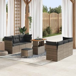 Sonata H Градински Софа Комплект с възглавница 9 pcs Сив 90 x 55 x 71 cm - Canapele și bănci de grădină