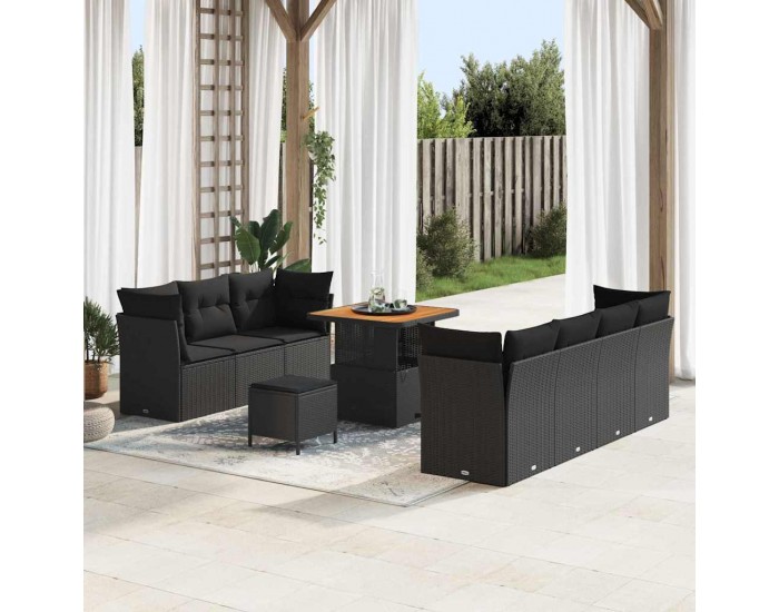 Sonata H Градински Софа Комплект 10 pcs Черно 80 x 80 x 71 cm
